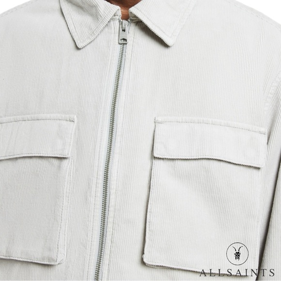 ALLSAINTS **NWT** Clifton Cotton Corduroy Jacket in Cool Grey - Picture 4 of 7
